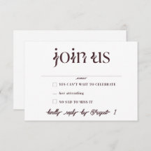 Minimalistische RSVP-Karten für Hochzeiten