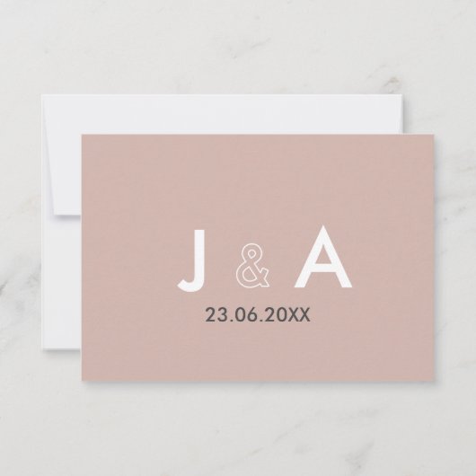Minimalistische RSVP-Karten für Hochzeiten Einladung (Rückseite)