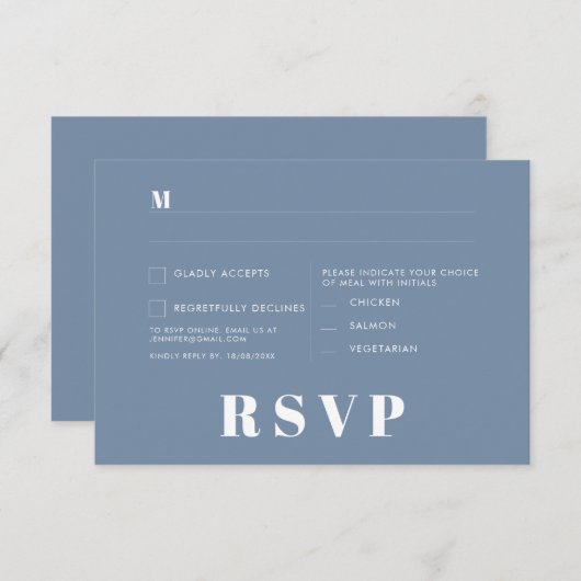 Minimalistische RSVP-Karten für Hochzeiten Einladung (Vorne/Hinten)