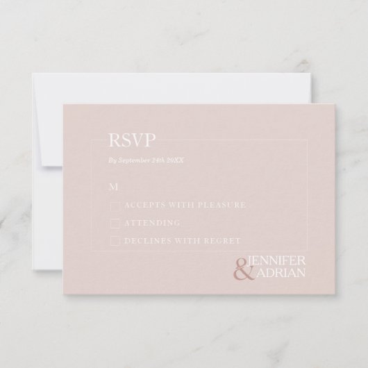 Minimalistische RSVP-Karten für Hochzeiten Einladung (Vorderseite)