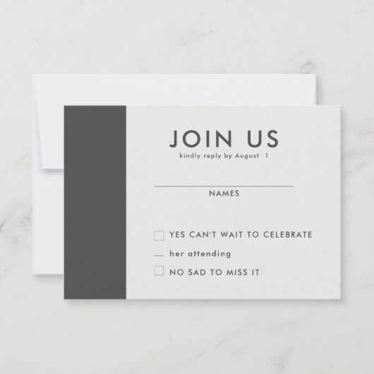 Minimalistische RSVP-Karten für Hochzeiten Einladung (Vorderseite)