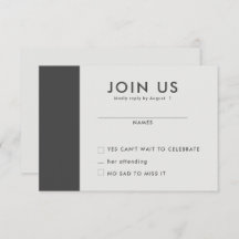 Minimalistische RSVP-Karten für Hochzeiten