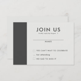 Minimalistische RSVP-Karten für Hochzeiten Einladung