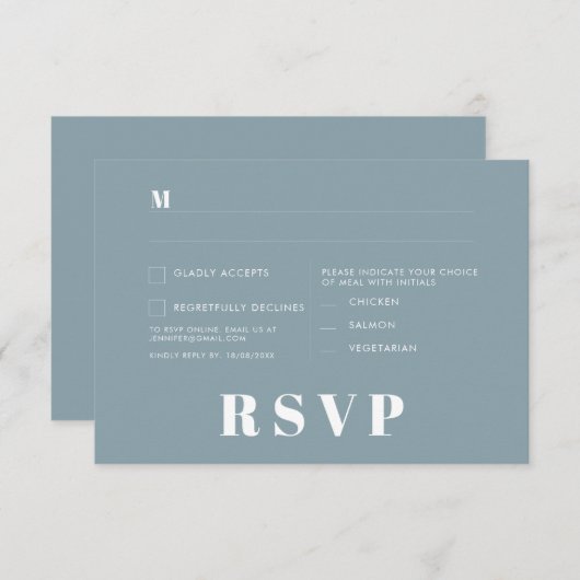 Minimalistische RSVP-Karten für Hochzeiten Einladung (Vorne/Hinten)