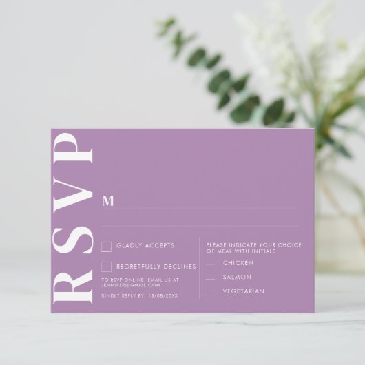 Minimalistische RSVP-Karten für Hochzeiten Einladung (Stehend Vorderseite)