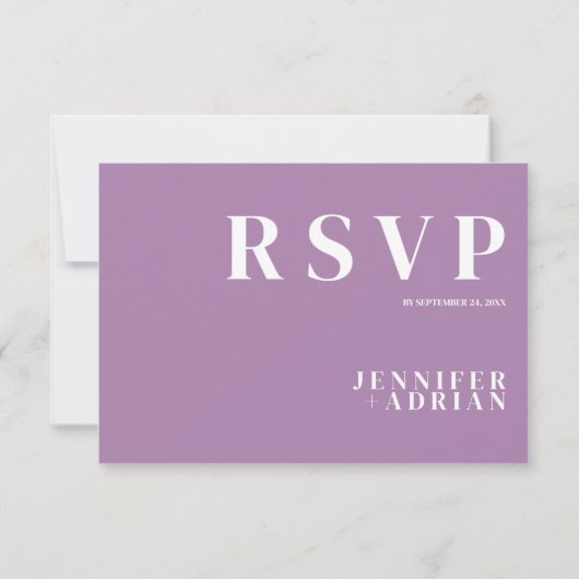 Minimalistische RSVP-Karten für Hochzeiten Einladung (Rückseite)