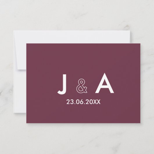 Minimalistische RSVP-Karten für Hochzeiten Einladung (Rückseite)