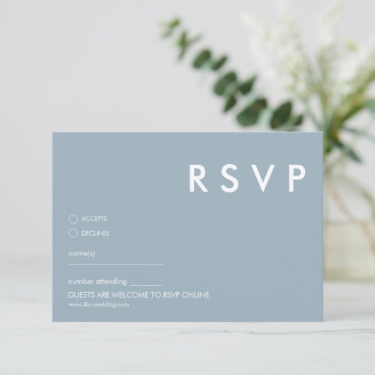 Minimalistische RSVP-Karten für Hochzeiten Einladung (Stehend Vorderseite)