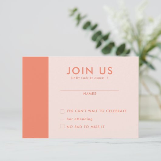 Minimalistische RSVP-Karten für Hochzeiten Einladung (Stehend Vorderseite)