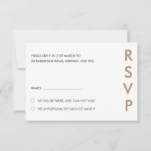 Minimalistische RSVP-Karten für Hochzeiten