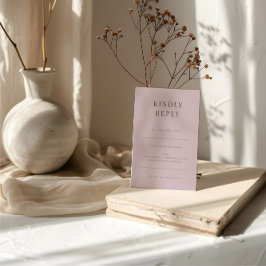 Minimalistische RSVP-Kartentypografie Dusky Rose RSVP Karte