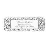 Minimalistische Rücksendeadresse aus Schwarz und W (Vorne)