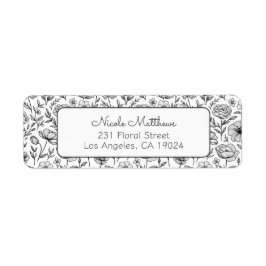 Minimalistische Rücksendeadresse aus Schwarz und W