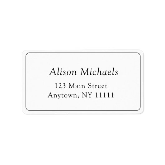 Minimalistische Rücksendeadresse für einfache Bänd Adressaufkleber (Vorne)