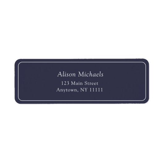 Minimalistische Rücksendeadresse für Navy Blue Bor (Vorne)