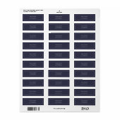 Minimalistische Rücksendeadresse für Navy Blue Bor (Vorne)