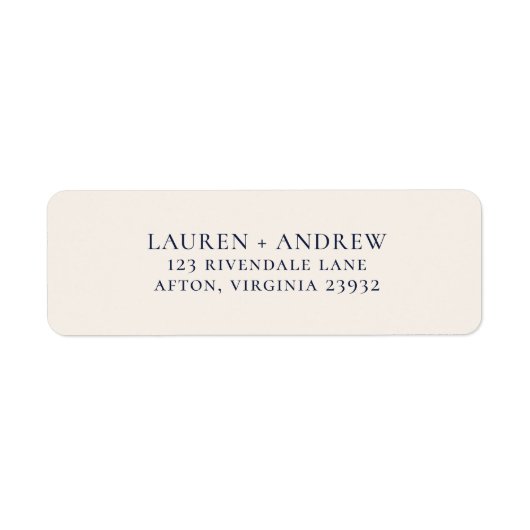 Minimalistische Rücksendeadresse für Navy Blue & C (Vorne)