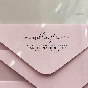 Minimalistische Rücksendeadresse handgeschriebener Gummistempel