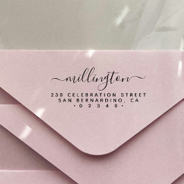 Minimalistische Rücksendeadresse handgeschriebener Permastempel