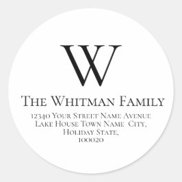 Minimalistische Rücksendeadresse Runder Aufkleber