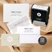 Minimalistische Rücksendeadresse Skriptselbstfarbi Permastempel