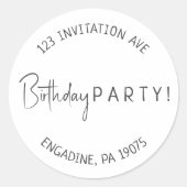 Minimalistische Rücksendeadresse Umschlag Aufklebe Runder Aufkleber (Vorderseite)