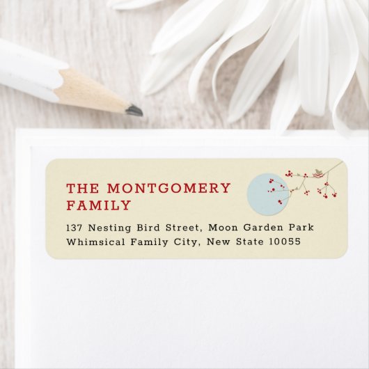 Minimalistische Rücksendeadresse von Vögeln und Fa (Insitu)