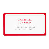 Minimalistische Rücksendeadresse Weiß und Kirschro (Vorne)