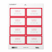 Minimalistische Rücksendeadresse Weiß und Kirschro (Vorne)