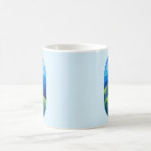 Minimalistische Ruhe Inspiration Landschaft Blaue Kaffeetasse (Mittel)
