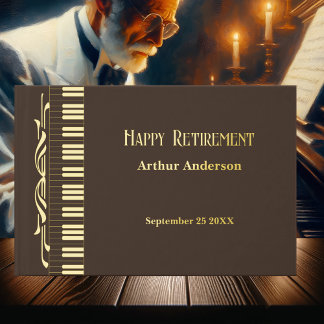 Minimalistische Ruhestandsmusiktastatur Real Foil Gästebuch