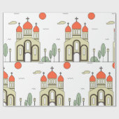 Minimalistische russisch-orthodoxe Kirche Geschenkpapier (Flach)