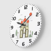 Minimalistische russisch-orthodoxe Kirche Große Wanduhr (Winkel)