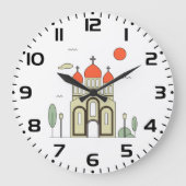 Minimalistische russisch-orthodoxe Kirche Große Wanduhr (Vorderseite)