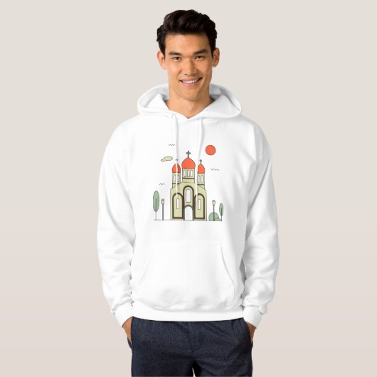 Minimalistische russisch-orthodoxe Kirche Hoodie (Vorne ganz)