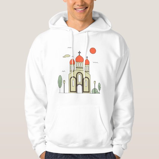 Minimalistische russisch-orthodoxe Kirche Hoodie (Vorderseite)