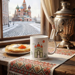 Minimalistische russisch-orthodoxe Kirche Kaffeetasse
