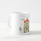 Minimalistische russisch-orthodoxe Kirche Kaffeetasse (Vorderseite Links)