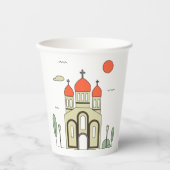 Minimalistische russisch-orthodoxe Kirche Pappbecher (Vorderseite)