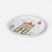 Minimalistische russisch-orthodoxe Kirche Pappteller (Schrägansicht)