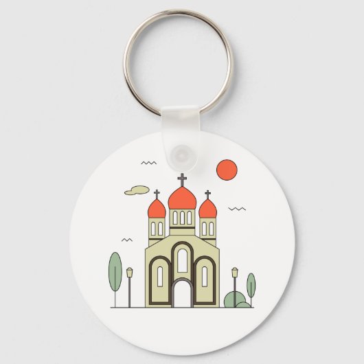 Minimalistische russisch-orthodoxe Kirche Schlüsselanhänger (Vorderseite)