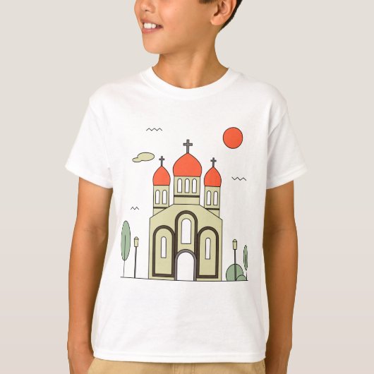 Minimalistische russisch-orthodoxe Kirche T-Shirt (Vorderseite)