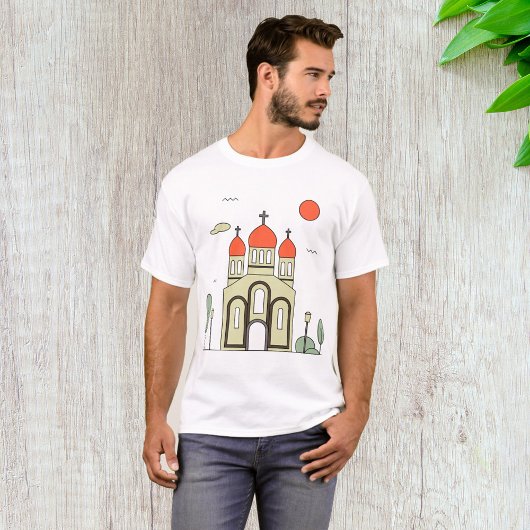 Minimalistische russisch-orthodoxe Kirche T-Shirt