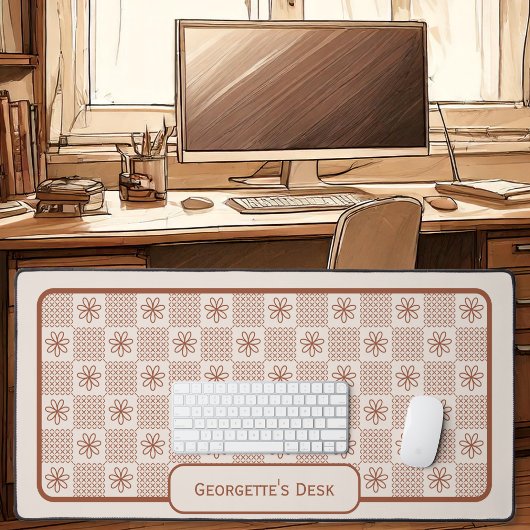 Minimalistische rustikale Blume - Auf Zement überp Schreibtischunterlage