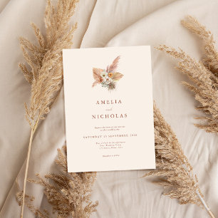Minimalistische Rustikale Boho Floral Wedding Einladung
