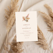 Minimalistische Rustikale Boho Floral Wedding Einladung