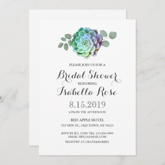 Minimalistische rustikale Brautparty-Karten Einladung (Vorne/Hinten)