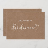 Minimalistische Rustikale Bridesmaid-Karte Dankeskarte (Vorne/Hinten)
