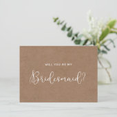 Minimalistische Rustikale Bridesmaid-Karte Dankeskarte (Stehend Vorderseite)