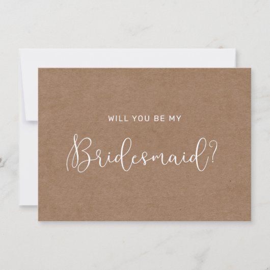 Minimalistische Rustikale Bridesmaid-Karte Dankeskarte (Vorderseite)